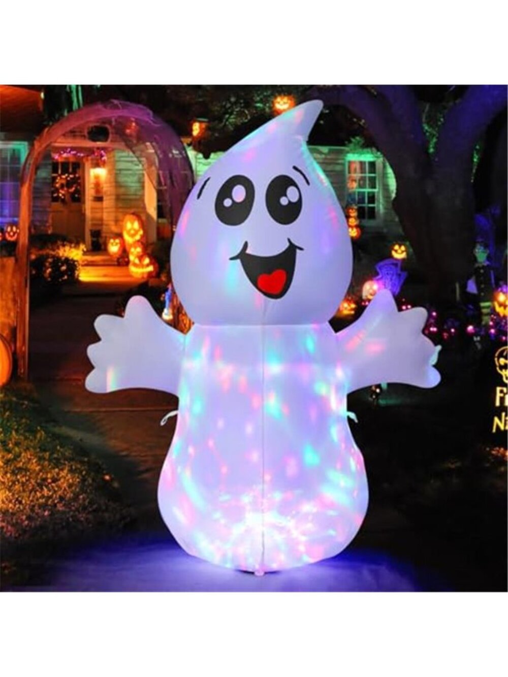 5 FT Halloween Inflatable Ghost Outdoor Decoration with Magic Light, Blow
